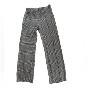 Womens Straight leg stretchy plaid gray and black pants by Truth by Republic